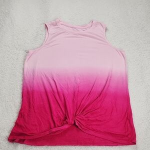 Pink Ombre Sleeveless Knot Front Top